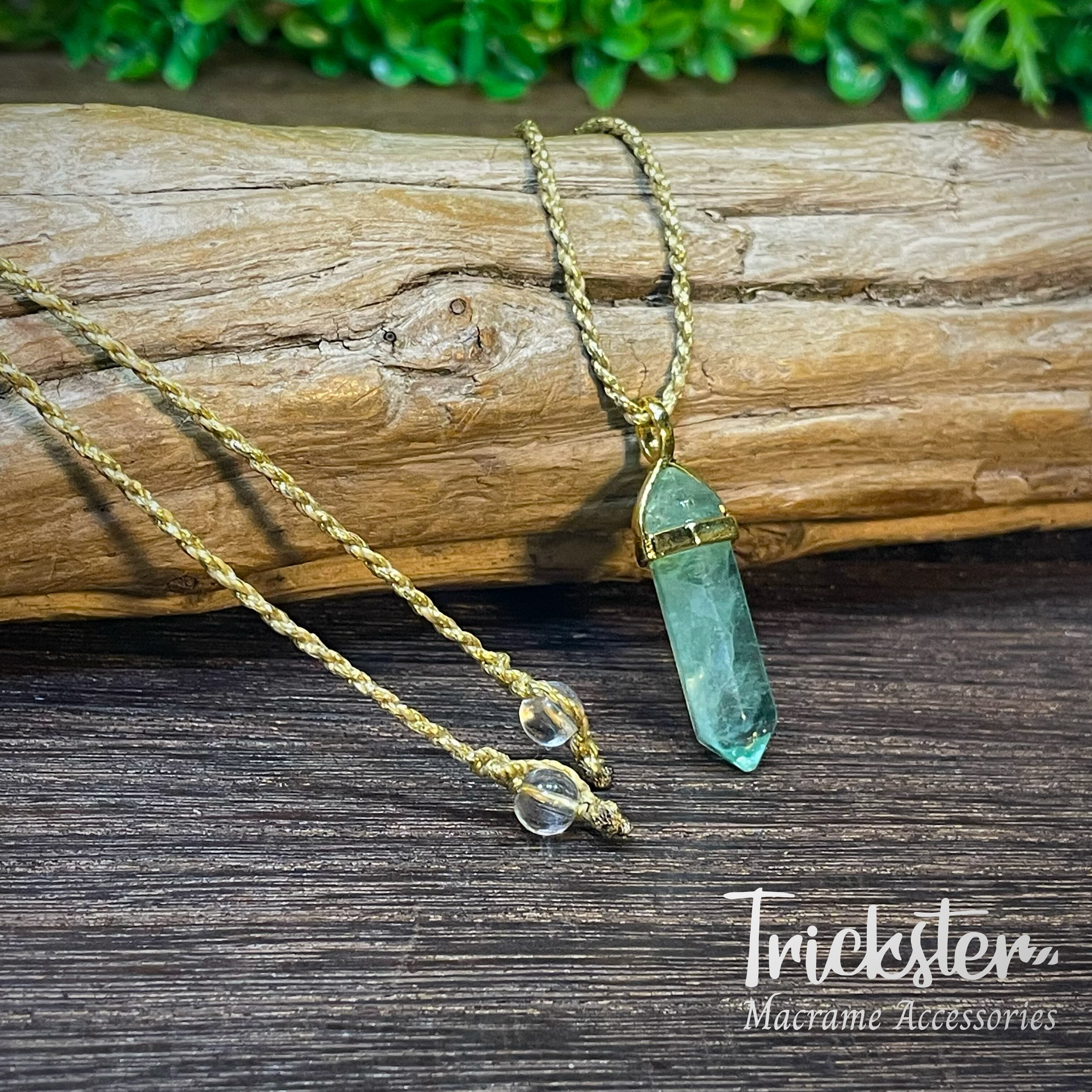 フローライト ペンダント T198 | Trickster マクラメアクセサリー