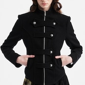 【2color】四本の留めが描くスタンドカラージャケット《B0063》