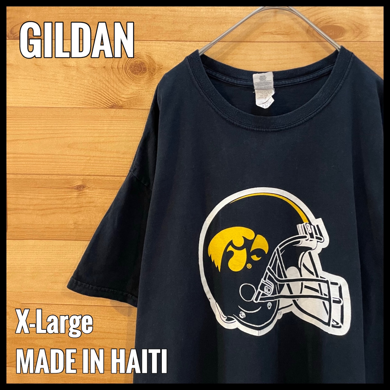 【GILDAN】カレッジ アイオワ大学 Tシャツ IOWA アメフト ホークアイズ ロゴ XL ビッグサイズ US古着 アメリカ古着