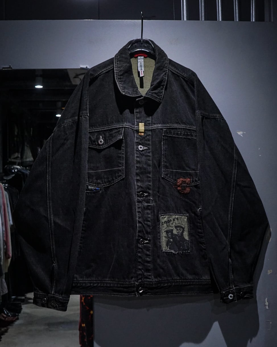 add (C) vintage】“ESCO” Vintage Loose Black Denim Jacket | Caka