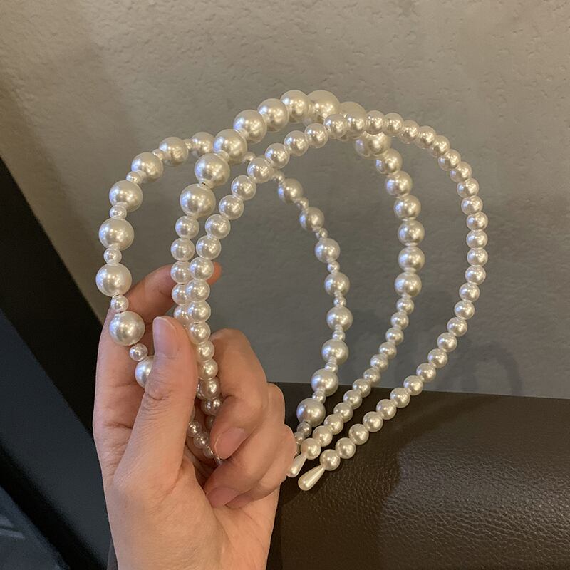 スタンダードパールヘアバンド ヘアピン アクセサリー レトロ ヘアアクセサリー 真珠 ブラック・アイド・ピーズ78388637911