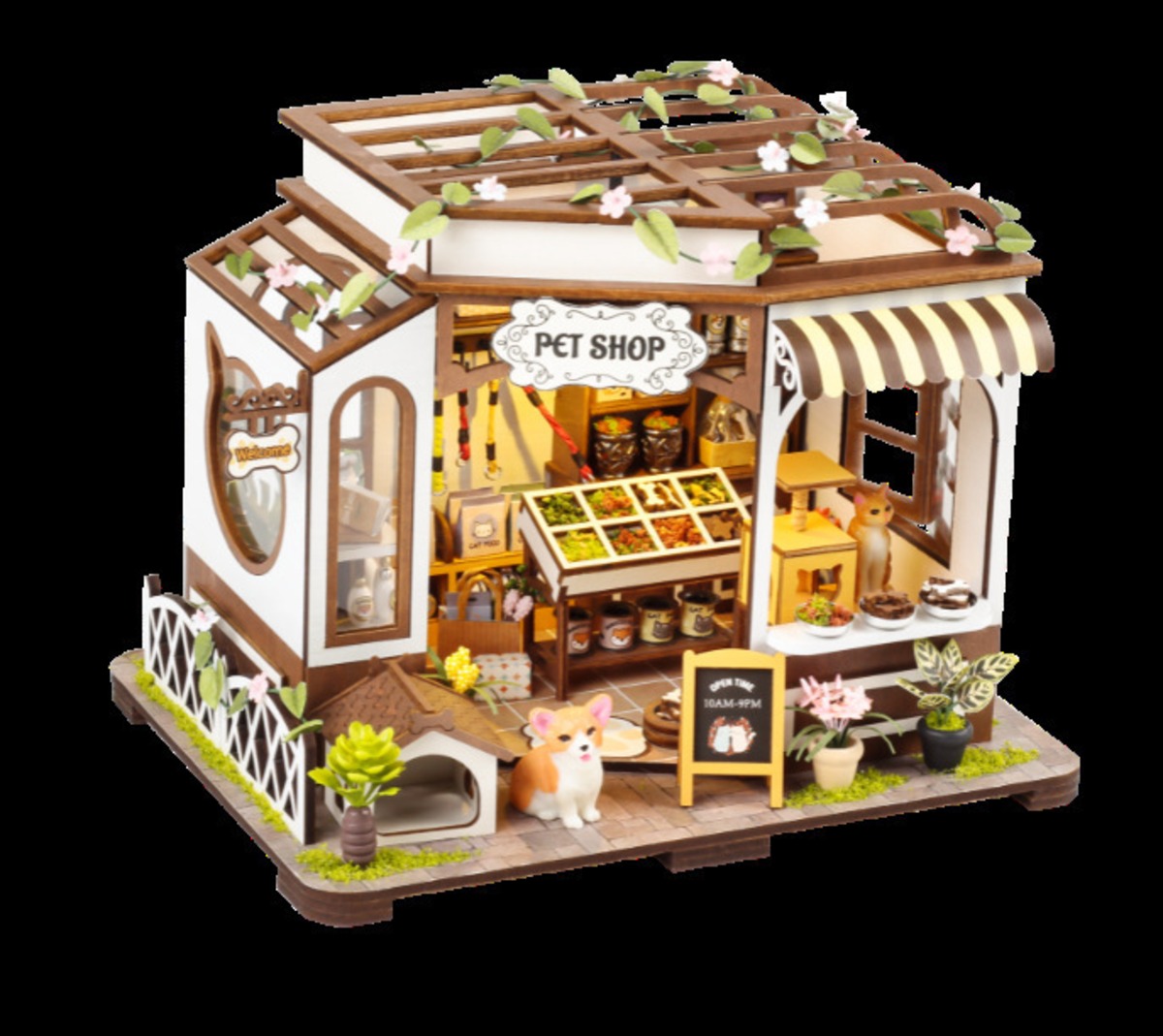 木製 ドールハウス キット ペットショップ 犬 猫 手作り お店 ペット 
