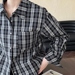 カジュアルロングスリーブチェックシャツ 00583