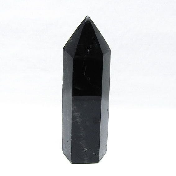 モリオン ポイント 六角柱 黒水晶 置物 一点物 152-4277