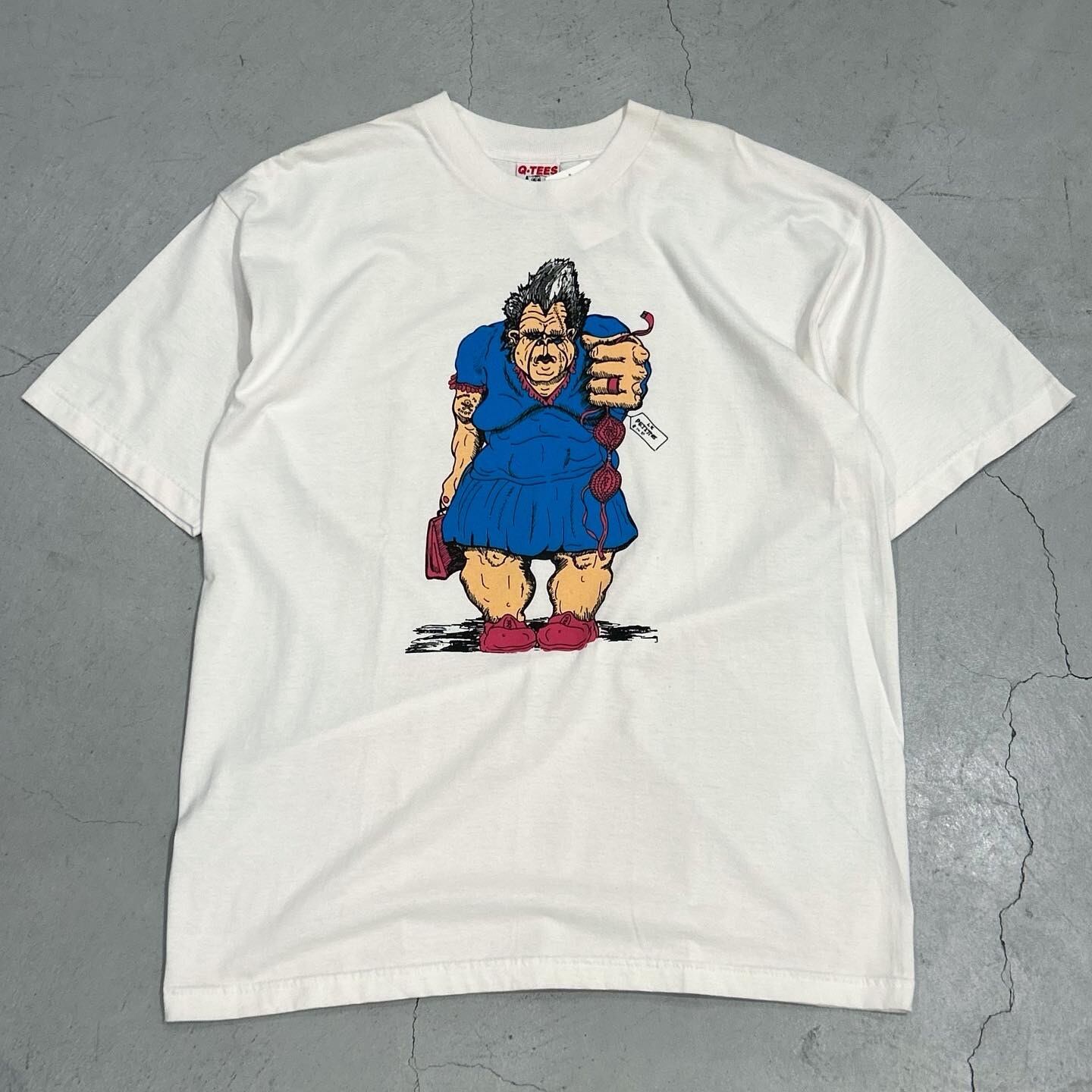 90s Woman with brassiere art print t- shirt【高円寺店】