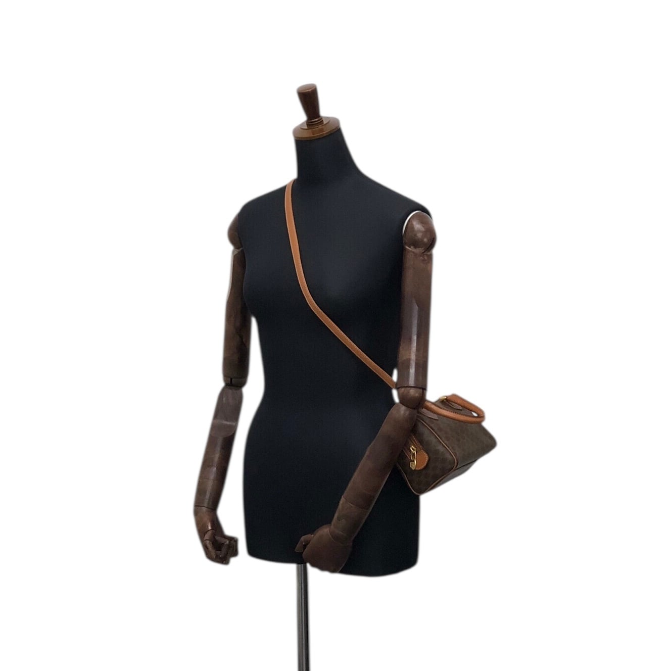 CELINE セリーヌ マカダム柄 ショルダーバッグ ブラウン - PVC/レザー CELINE セリーヌ マカダム柄 ショルダーバッグ ブラウン - PVC/レザー