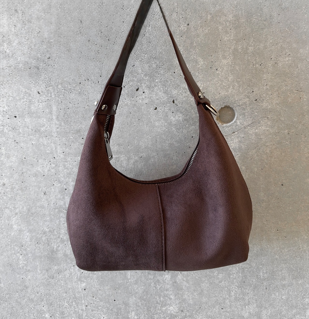 Suede hobo bag