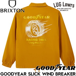 BRIXTON ブリクストン ジャケット メンズ ナイロンジャケット ウインドブレーカー コーチジャケット GOODYEAR コラボ GOODYEAR SLICK WIND BREAKER - NUGGET GOLD 03497 26SP 日本代理店正規品