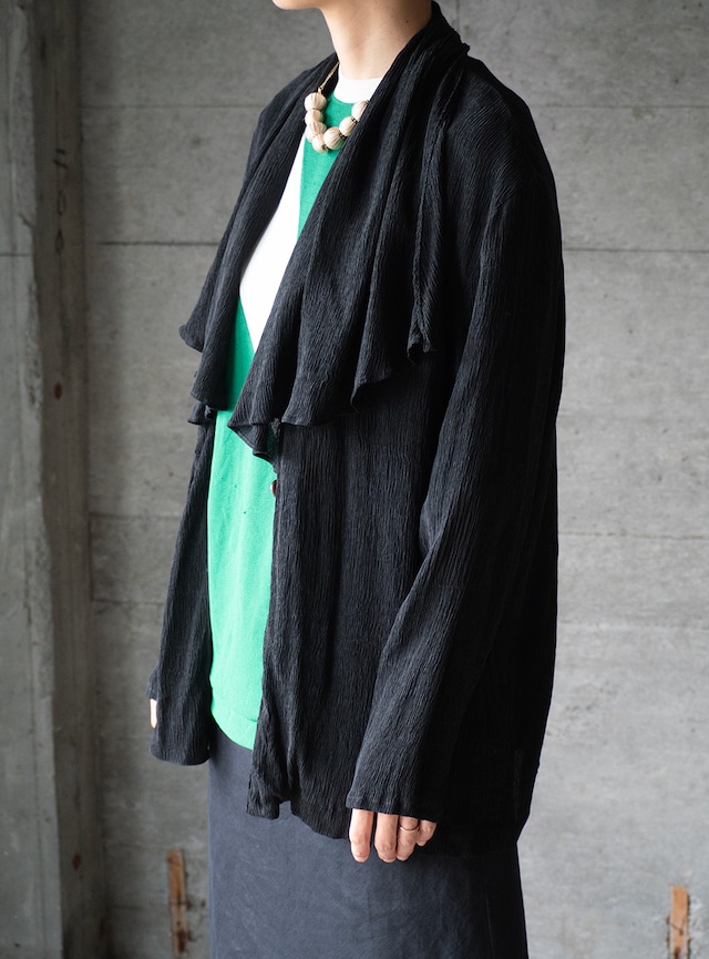 unknown 1980s Black crepe cardigan