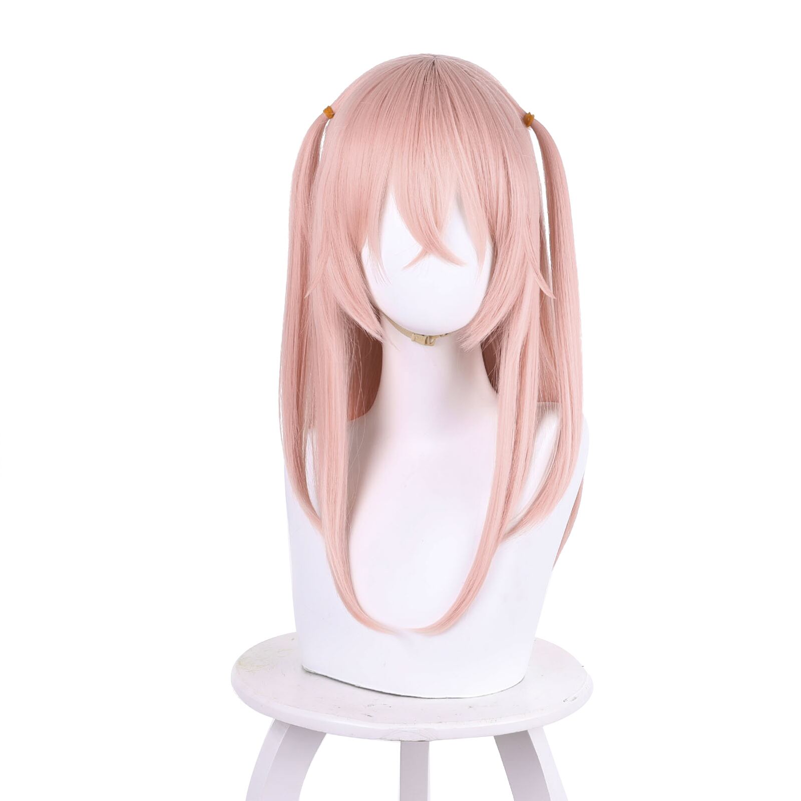 518F】 コスプレ耐熱ウィッグ シェルピンク セミロングウィッグ ☆その