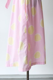 Pink yellow dot short sleeve shirt dress