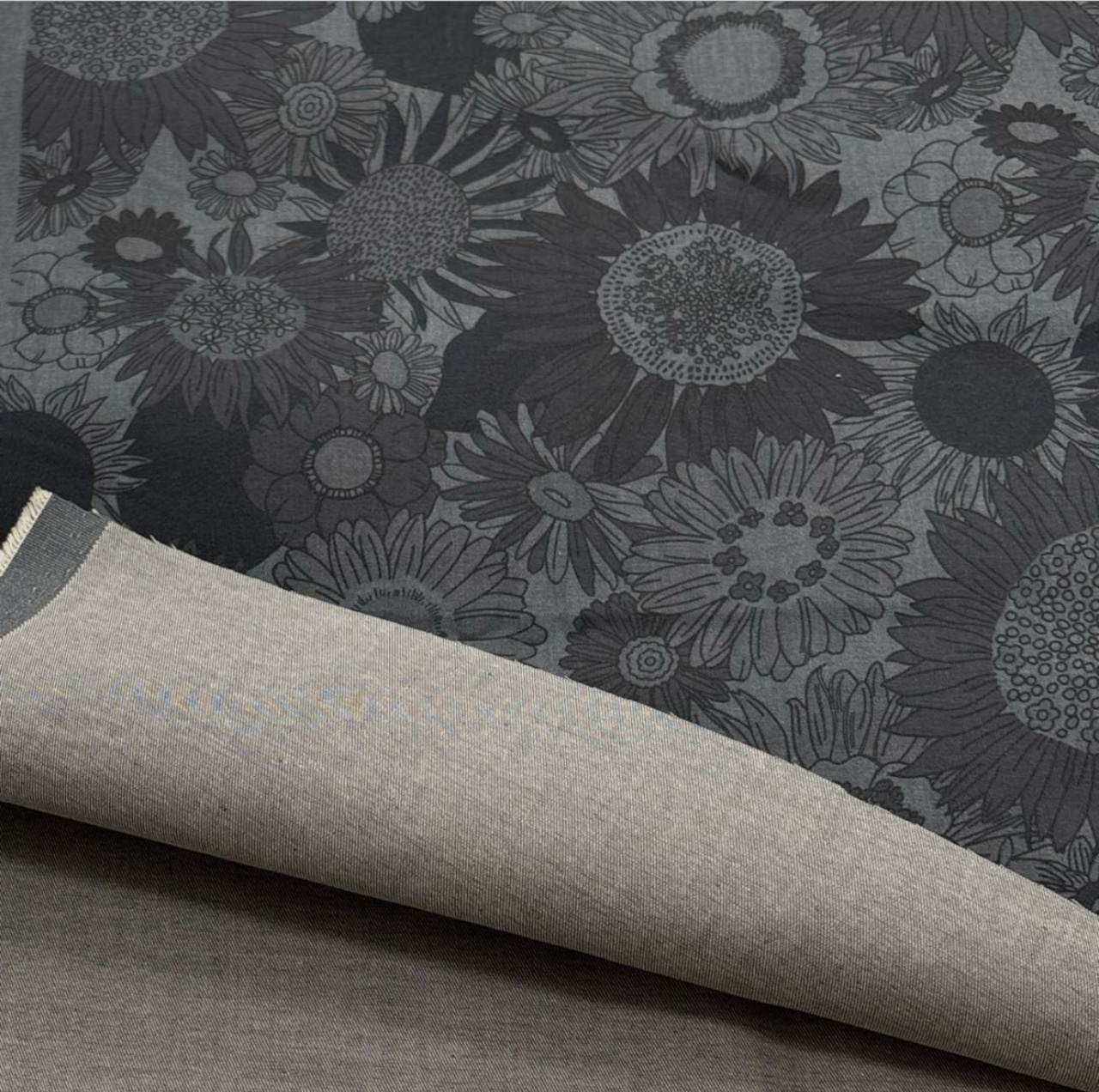 TC461◆1.4m◆L◆製作事例あり◆綿100%6オンスデニム生地◆マレファブ◆花柄