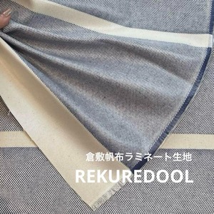 ★NO027◆1m◆SALE◆倉敷帆布ラミネート生地◆変則ボーダー