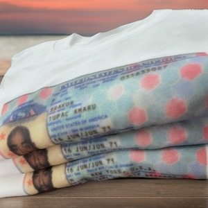 2pac passport print T-shirt white