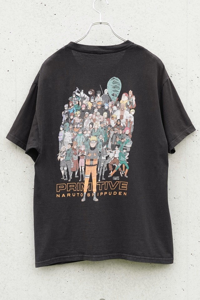 PRIMITIVE × NARUTO SHIPPUDEN Character Graphic T-Shirt / Faded Black / L