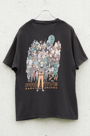 PRIMITIVE × NARUTO SHIPPUDEN Character Graphic T-Shirt / Faded Black / L
