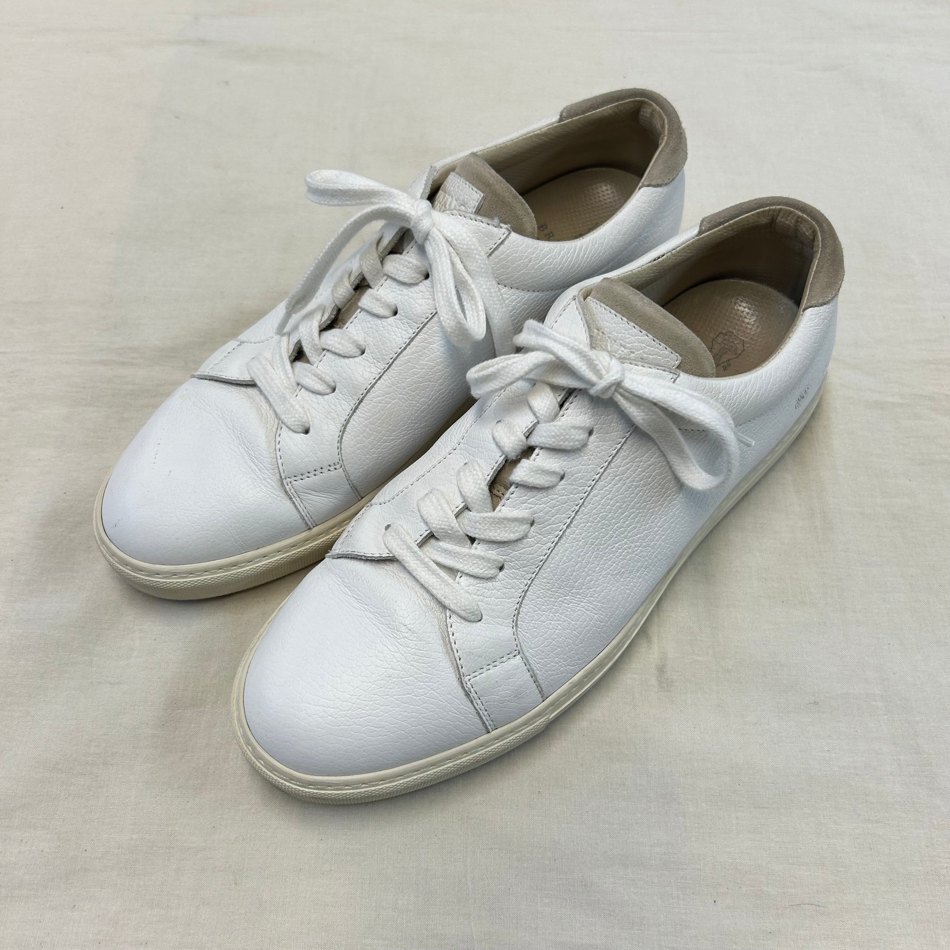 BRUNELLO CUCINELLI WHITE LEATHER SNEAKER《44》 | safarionline