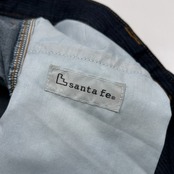 Santa Fe サンタフェ ヒッコリー風 デニム パンツ ジーンズ サイズ 33 /メンズ/濃紺/バック刺繍入り/ 日本製