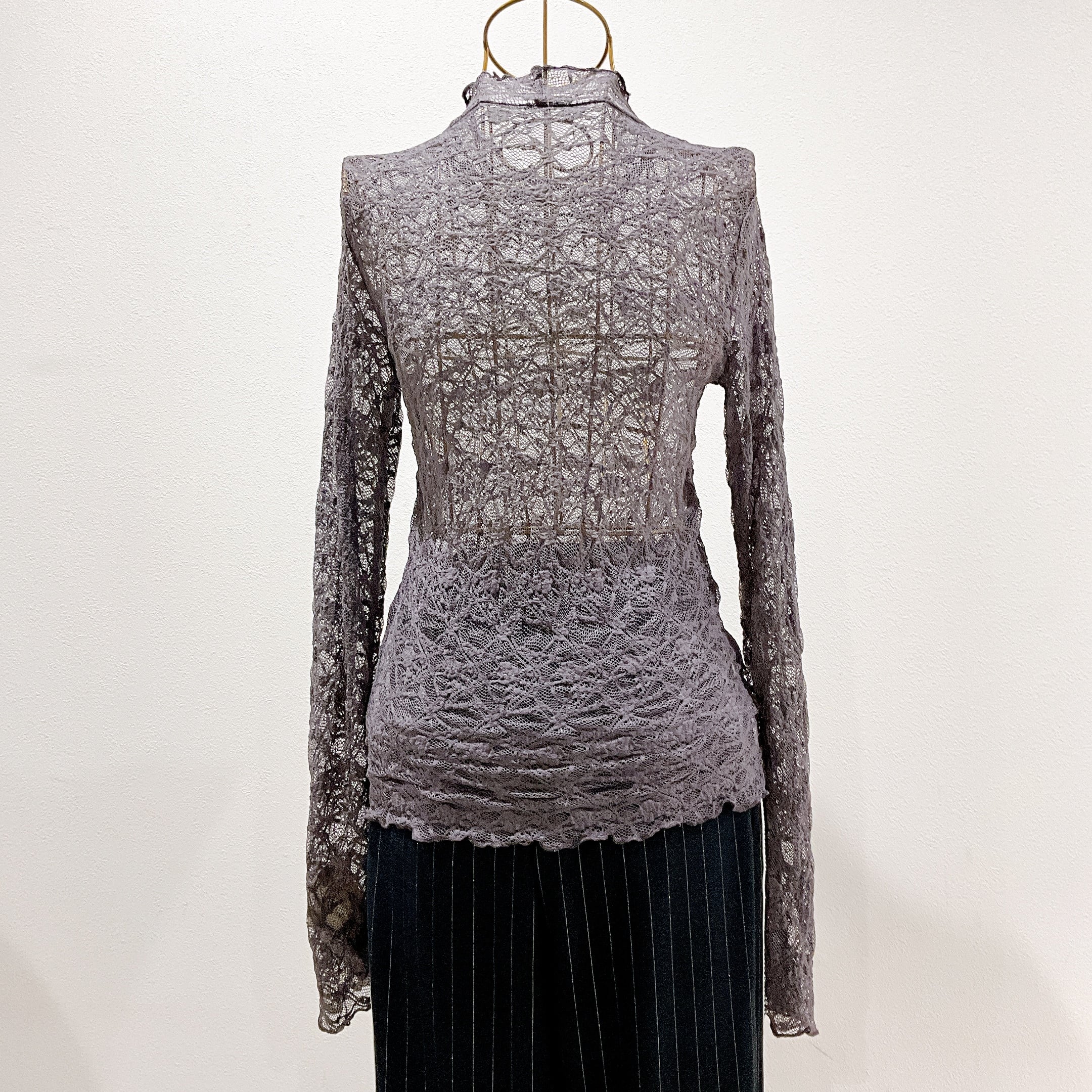 ★新作★Chris montez(クリス モンテス) シアーレース ハイネックカットソー【F-1206】