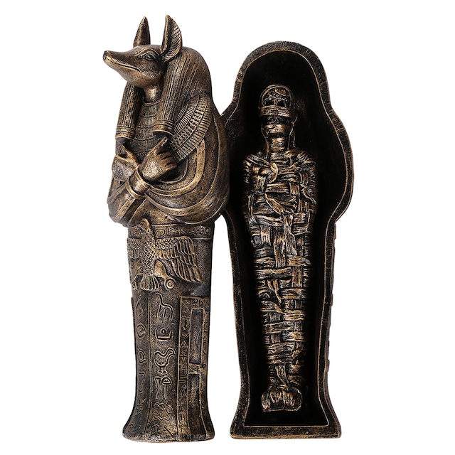 12527 アヌビス神　棺　ミイラ　エジプシャン・置物・フィギュア・古代エジプト