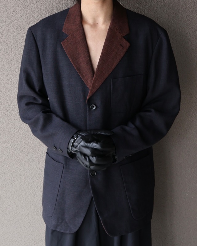 【ISSEY MIYAKE】Bicolor 3b single tailored jacket