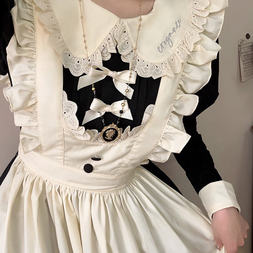 ぽんこつ様 オーダーメイド 納期45日】メイド服 メイドワンピ エプロン リボン 英国風