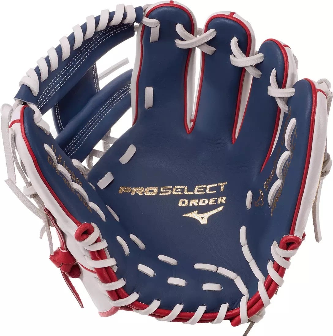 硬式野球用グローブ ブルー×レッド×ホワイト US仕様】ミズノ WBC アメリカ代表モデル Pro Select 11.5インチ 内野手
