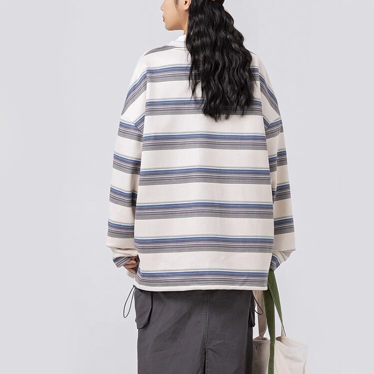 ★COLOR CONTRAST STRIPED ROUND NECK T(unisex)　　　A0791