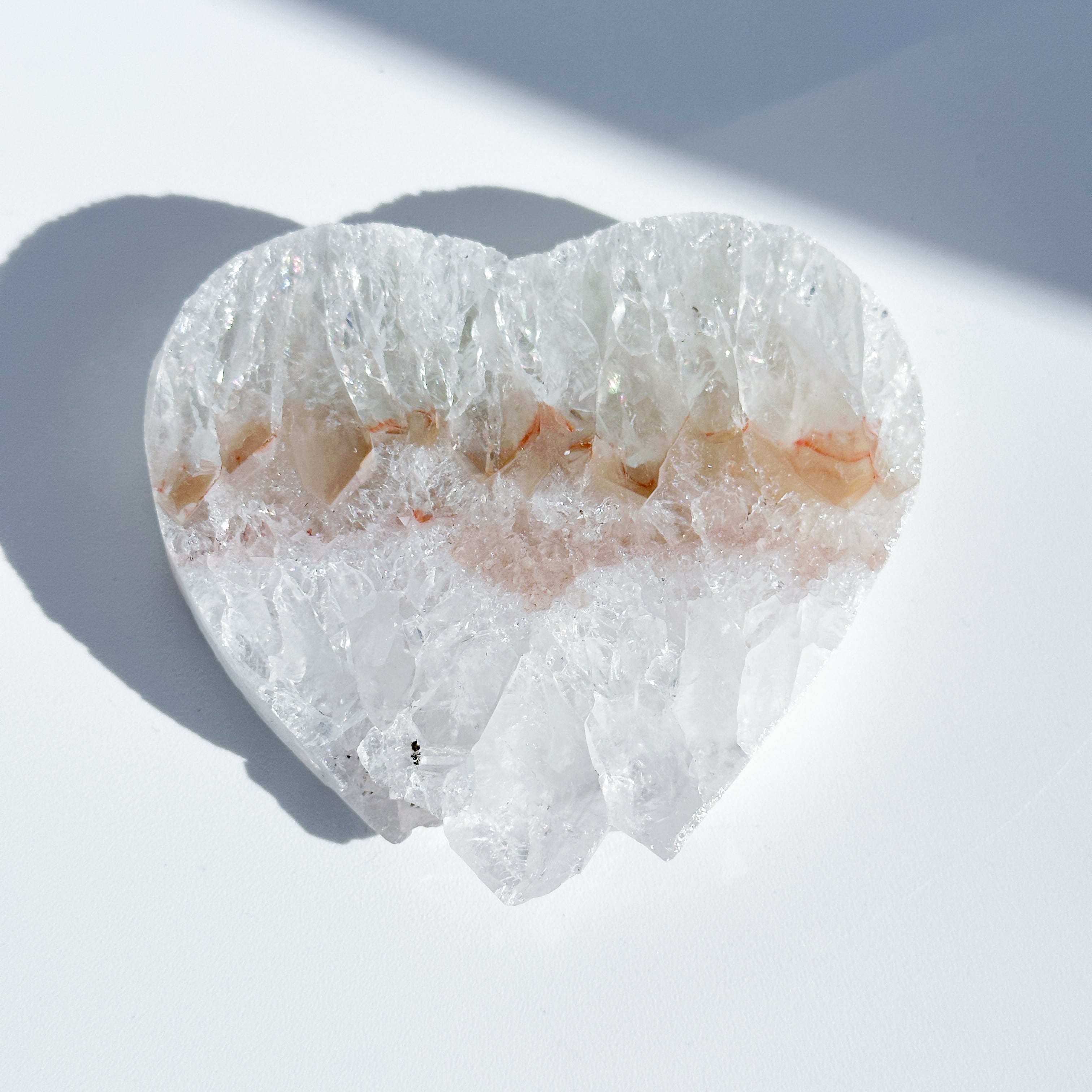 虹◎アゲート×クリアクォーツ ハート25◇ Agate × Clear Quartz ◇天然石・鉱物・パワーストーン