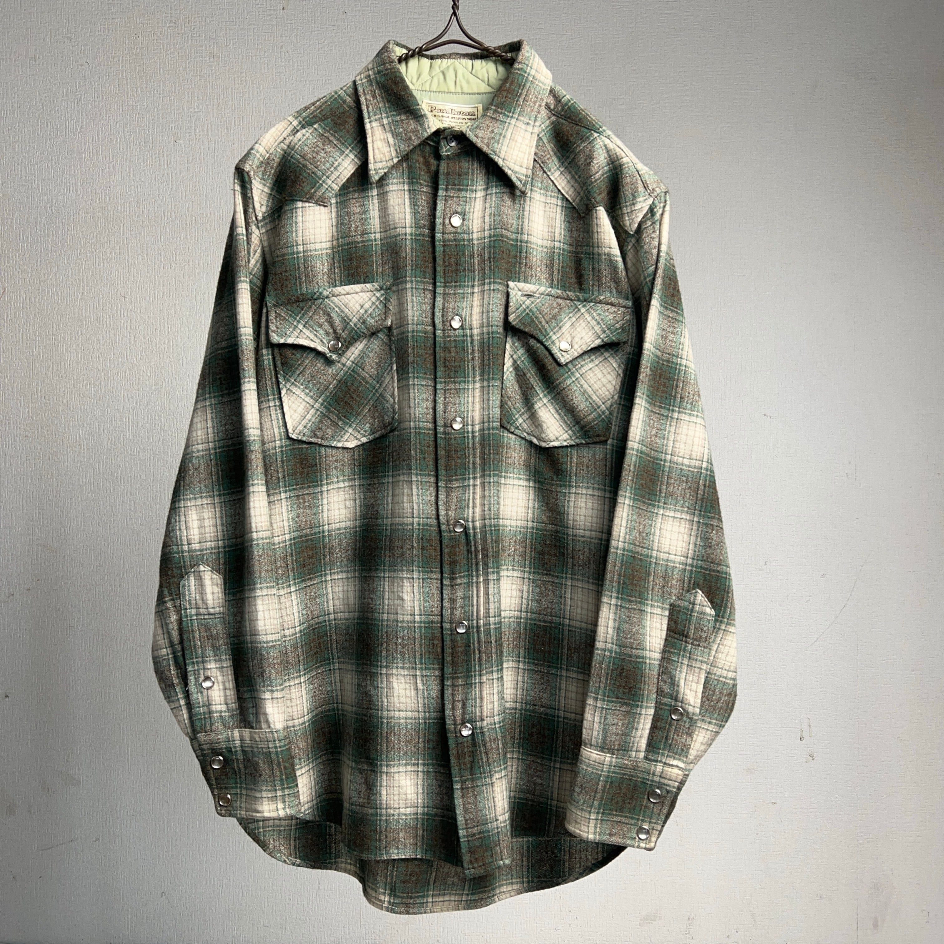 70's~80's PENDLETON Ombre Plaid Western Shirt 70年代 80年代 ペン