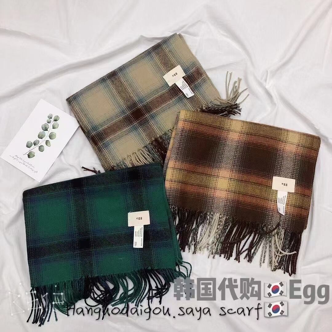 チェック柄大判ストール　PP-802