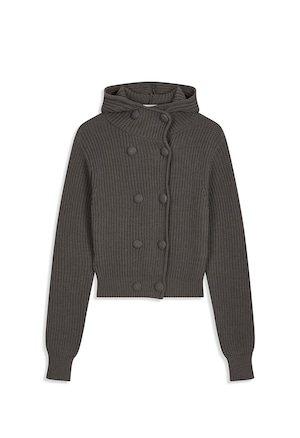 [OPEN YY] HOODED BUTTON CARDIGAN, CHARCOAL 正規品 韓国ブランド 韓国通販 韓国代行 韓国ファッション オープン ワイワイ 日本 店舗