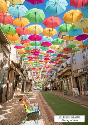 【送料無料】A4～A0版アート絶景写真「ポルトガル - アゲダの傘まつり B」