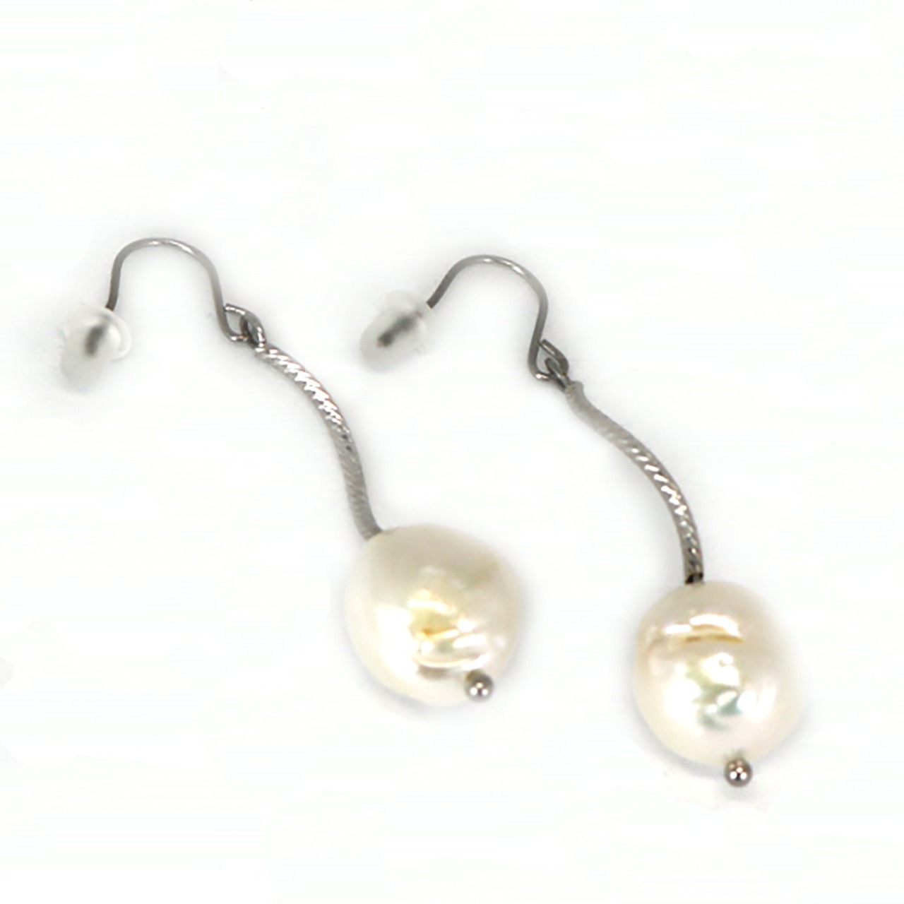 シンプルだけど他にはないデザイン！在庫限り パール パイプ デザインピアス sl3_8_1_0521pp01