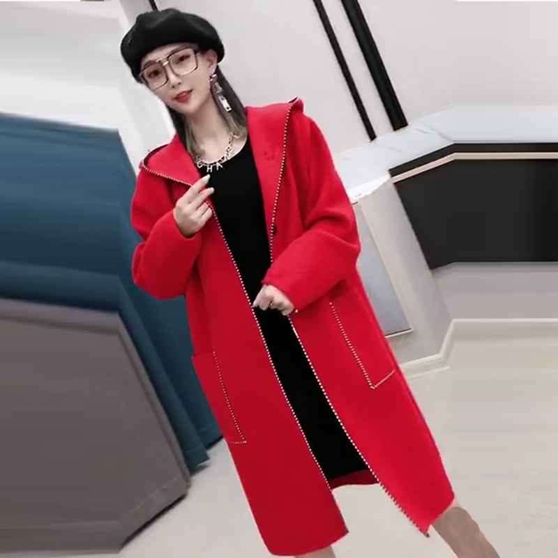 コート ルーズオータムウィンターフード 大きめサイズ 秋物 冬物 ミックスインファッション14049203200