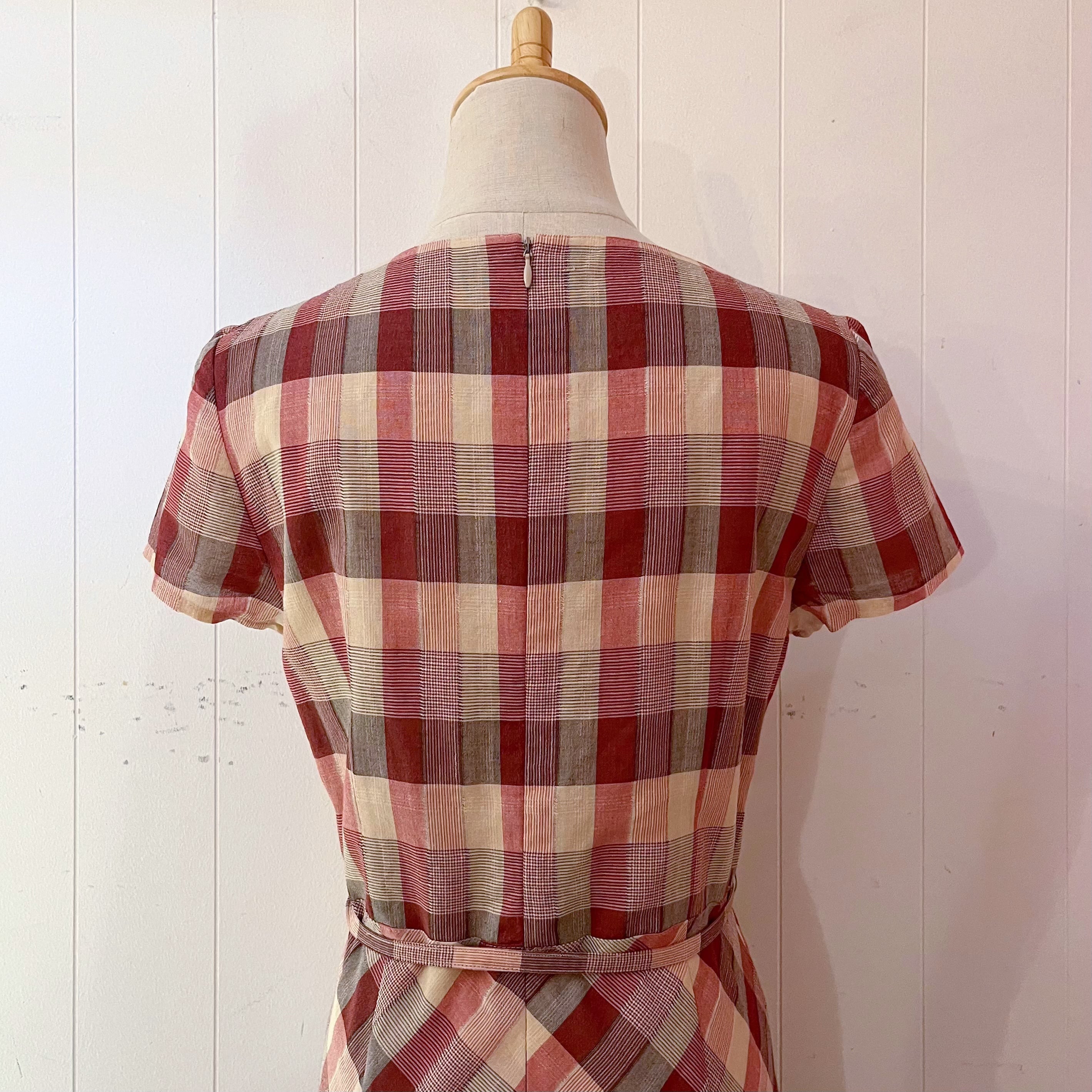 autumn block check one-piece