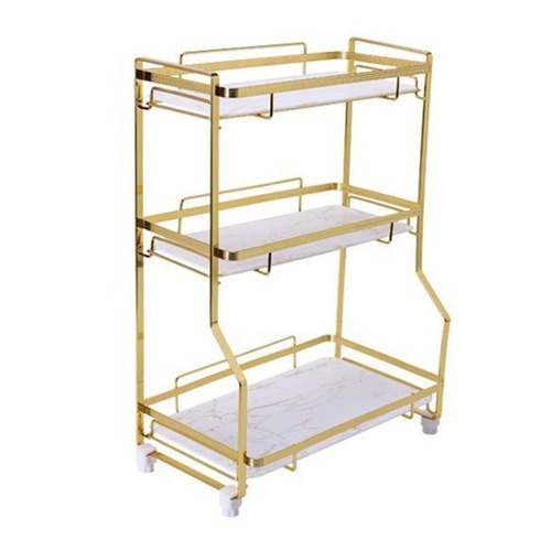 コスメ収納 スキンケア 化粧品 コスメ バスルーム 香水 ゴールド 収納棚 ３段 ブラック ホワイト ブラック メイクアップオーガナイザー 化粧品収納棚 洗面所 おしゃれ 北欧