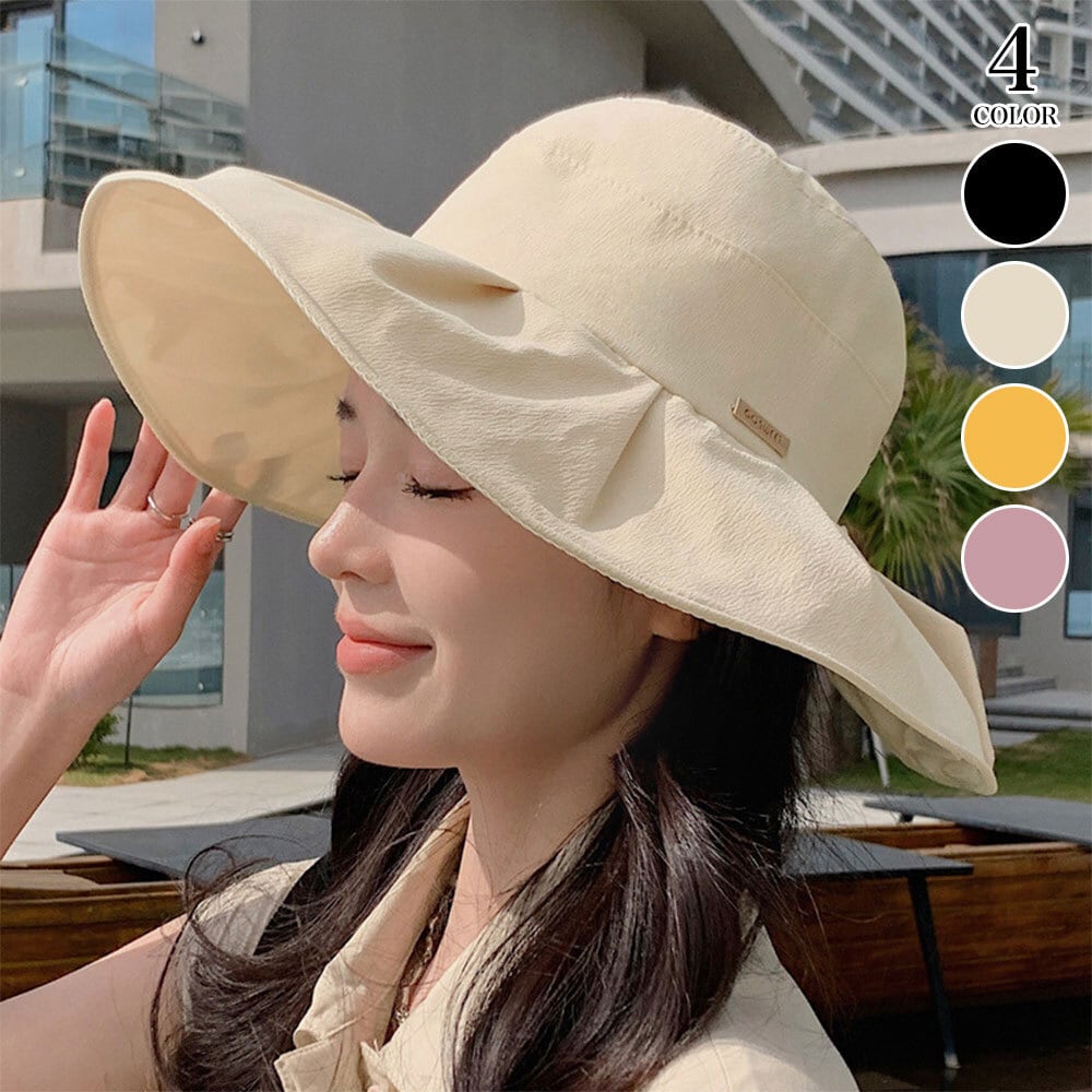 バックリボン バケットハット レディース 春夏 帽子 ビーチ かわいい 大人 きれいめ リゾート おしゃれ アウトドア UV対策 大人可愛い 大人女子