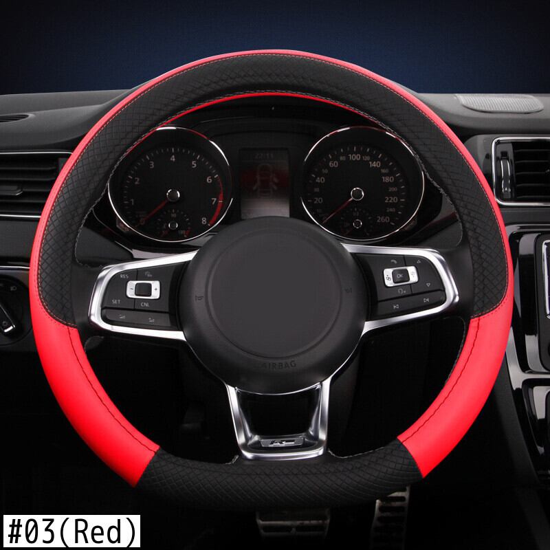 新作 マイクロファイバーレザーD字型ステアリングホイールカバーマルチ