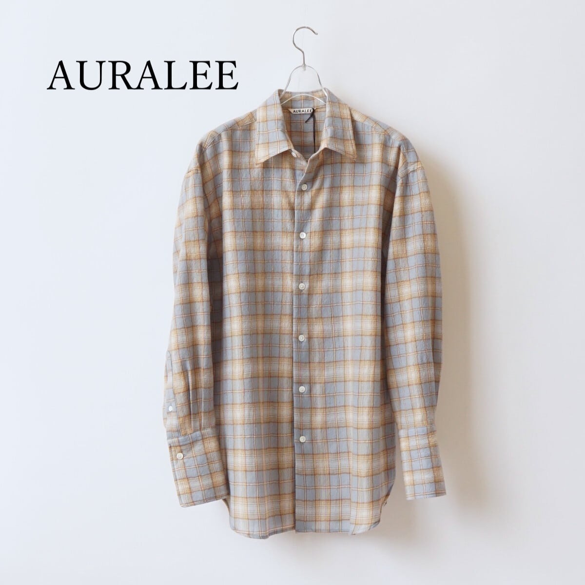 AURALEE/オーラリー・AIRY WOOL CHECK SHIRT | a flat shop