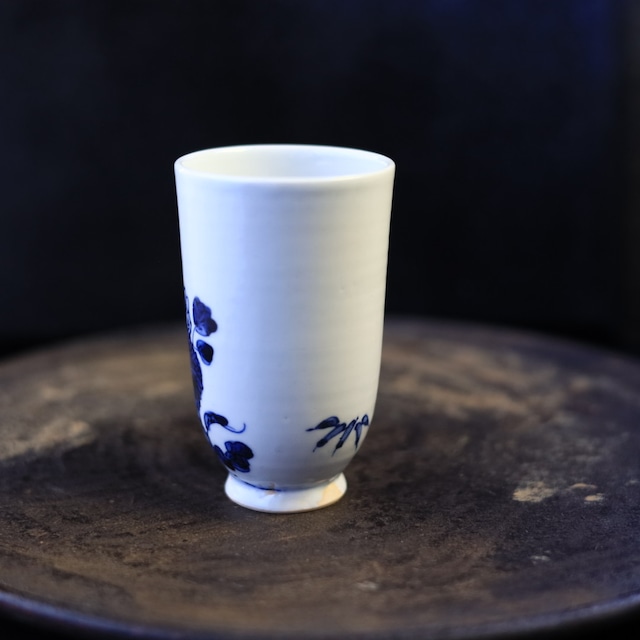 AS　加藤幸治　染付菊文湯呑