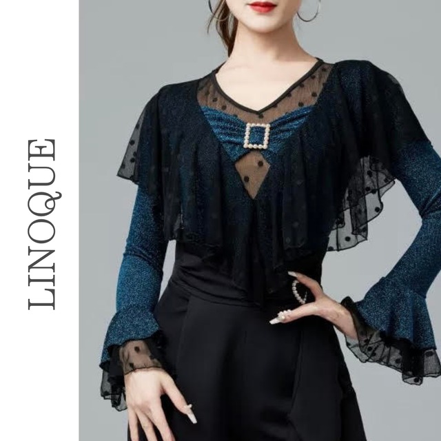 パールビジュードットシースルーレオタード 1color 【L00047】