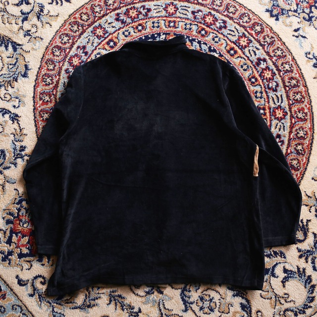 switching panel pattern l/s velour shirt