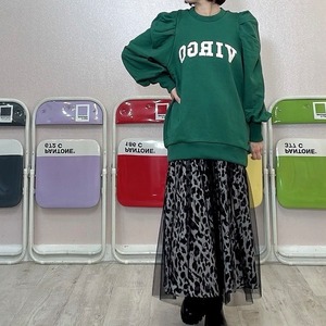 ショルダーギャザー裏毛プルオーバー