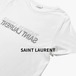 SAINT LAURENT PARIS サンローラン 22SS ロゴ 半袖 クルーネック Tシャツ コットン 663278 Y37AW ホワイト トップス / J&NREUSE メンズ トップス