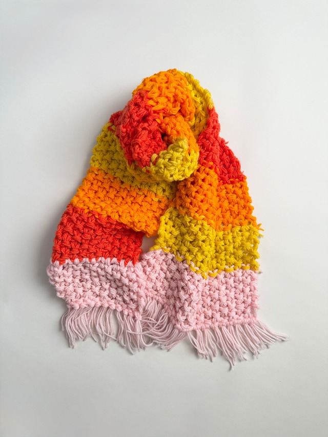 Hand knitted scarf