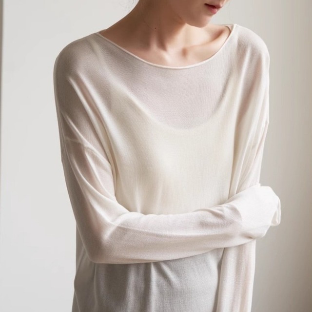 【カットソー】シースルー カットソー レディース おしゃれ 長袖 カットソー tシャツ 春 夏 秋 20代 30代 40代 50代 長袖 レディース トップス 大人 可愛い きれいめ ホワイト 白 ブラック 黒