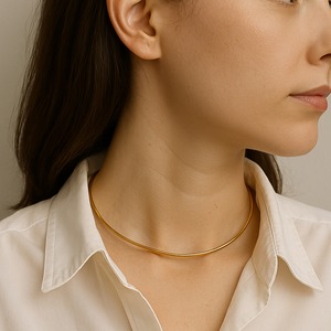 ラウンド ナロー ネックレス チョーカー ゴールド