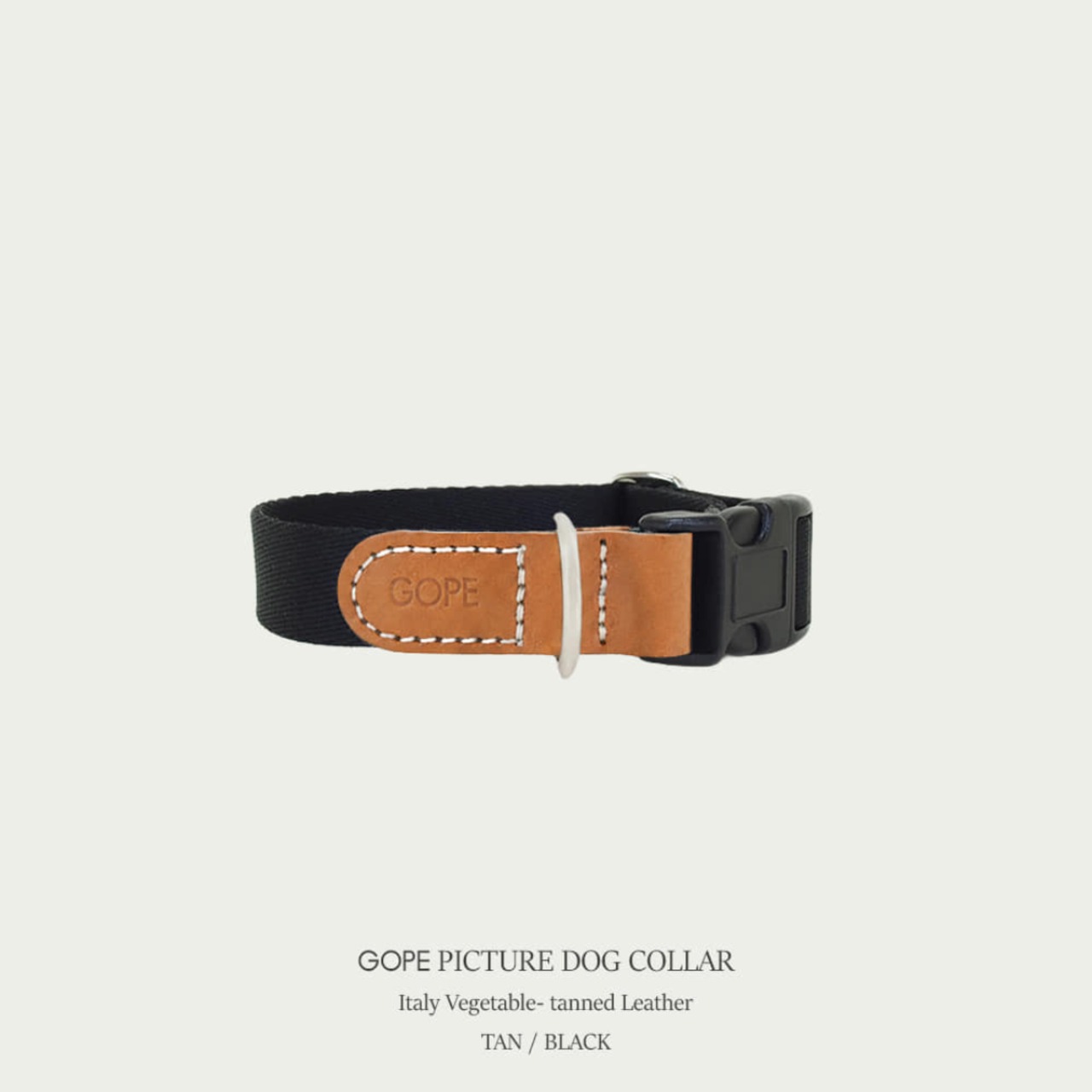 【予約】[ GOPE ] Picture Dog Collar｜Tan × Black - 2