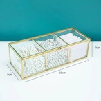 ジュエリーボックス ガラスボックス ジュエリー収納 小物入れ アクセサリー ジュエリー 宝石箱 透明 小物収納 小物入れ 長方形 蓋付き ゴールド